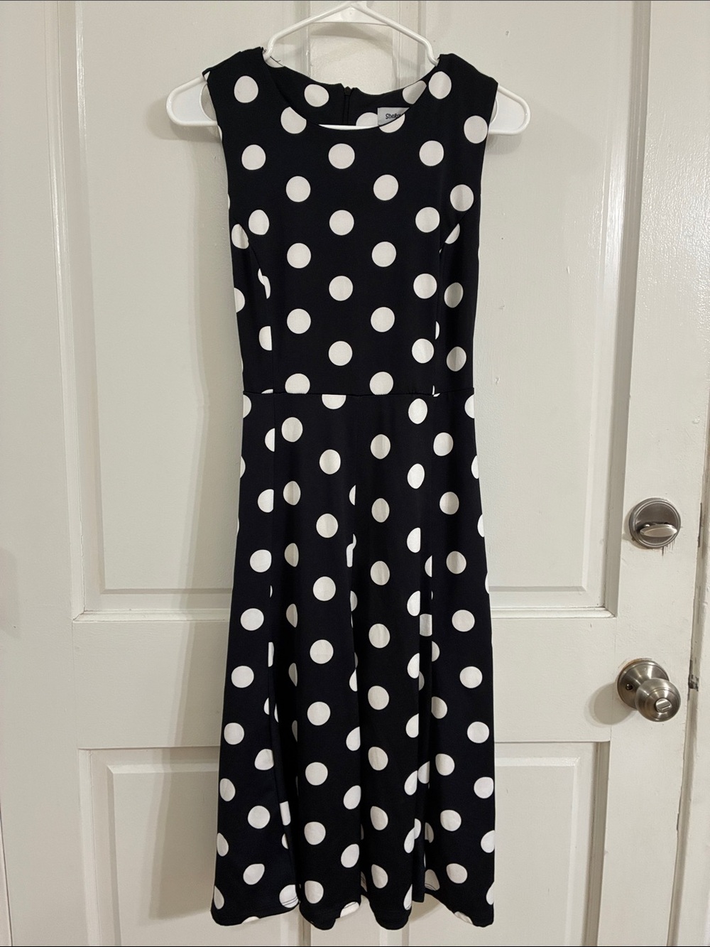 Shelby & Palmer Black and White Polka Dot Sleeveless Dress